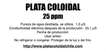 Etiqueta Frasco 25 ppm